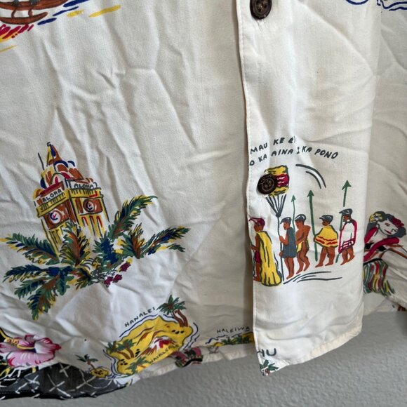 Vintage Reyn Spooner Hawaiian Islands Hula Girl Casual Button Down Shirt Large - Picture 7 of 8